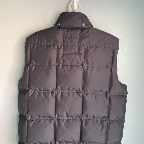 J. Crew Down Puffer Vest Men's Large Black Retractable Hood WARM Field Jacket - Picture 11 of 16